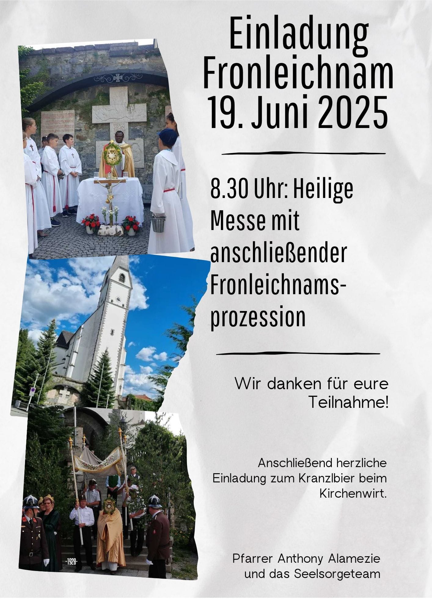 Einladung Fronleichnam