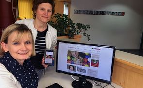 Brigitta Hasch (l.) und Birgit Kubik von der Linzer KirchenZeitung freuen sich über die neue Website.